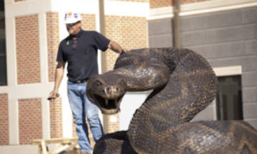 Forty-two-foot Bronze Rattler Installed In Front of FAMU’s CASS Building